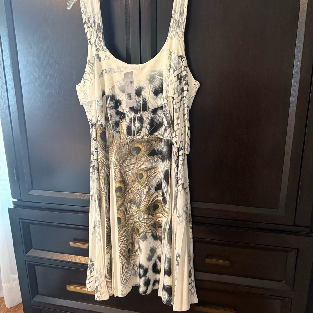 Summer Dress with Peacock Feather Design